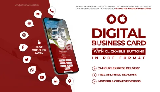 I will design mobile digital business card, printable card in 24 hours