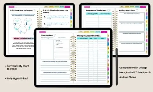 I will design etsy hyperlink digital planner, set etsy shop, digital journal, tracker