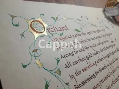 I will produce physical handwritten calligraphy