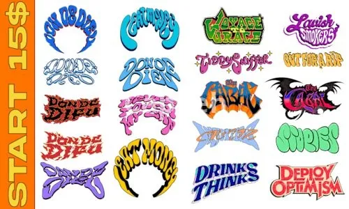 I will create custom font retro edgy y2k with groovy style