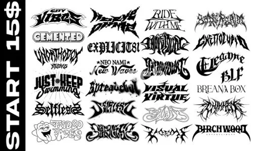 I will create custom font retro edgy y2k with groovy style