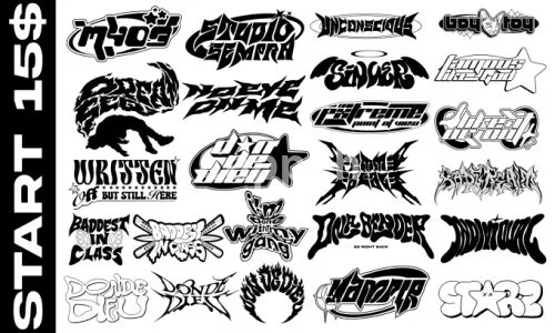 I will create custom font retro edgy y2k with groovy style