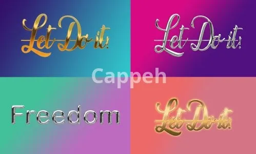 I will make 3d gold and chrome effect of logo and text quick