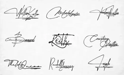 I will design cursive scripted hand drawn calligraphy signatures or autograph