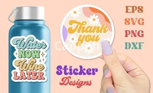 I will design typography retro vintage groovy hippie 70s vinyl boho sticker