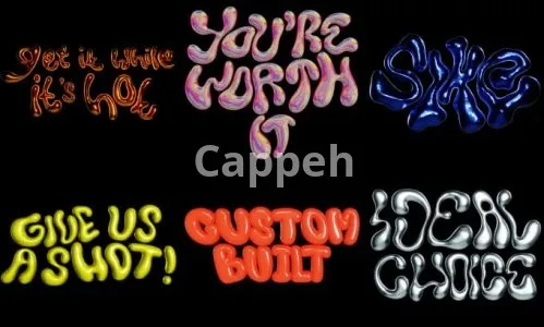 I will design a 3d chrome typography