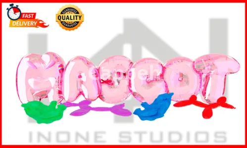 I will create a inflated 3d text in blender