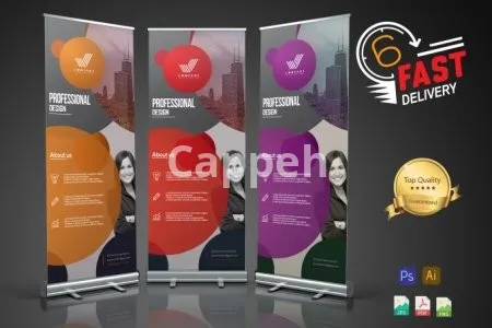 I will do roll up banner, retractable, sign billboard design in 6hr