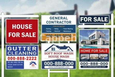 I will design yard sign, lawn sign, bandit sign, sign board and signage design