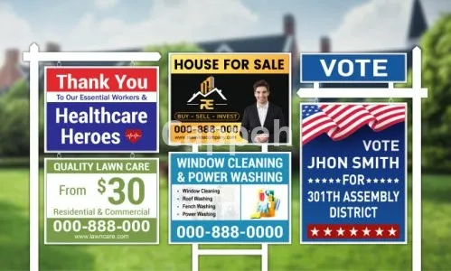 I will design yard sign, lawn sign, bandit sign, sign board and signage design