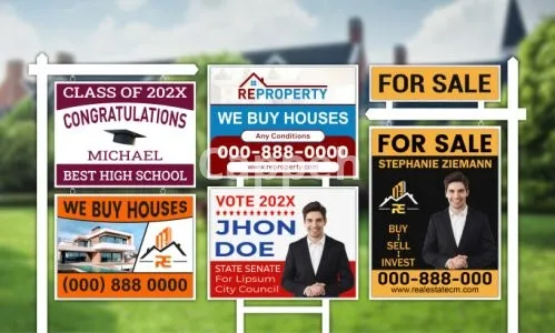 I will design yard sign, lawn sign, bandit sign, sign board and signage design