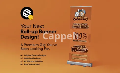 I will design appealing roll up banners