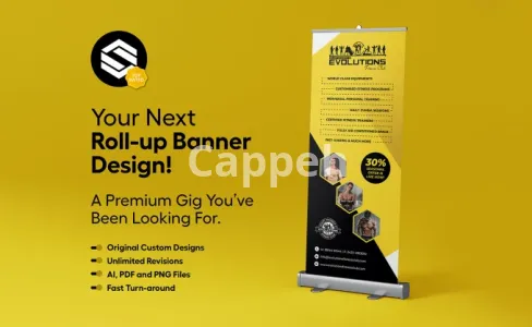 I will design appealing roll up banners
