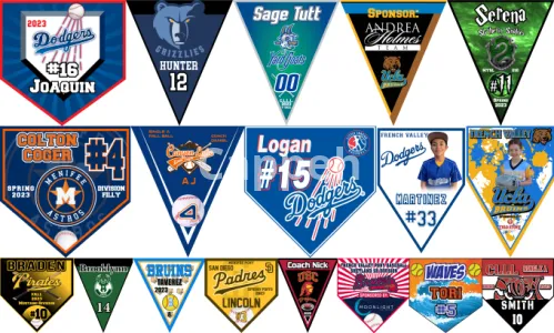 I will design home plate or triangle pennants