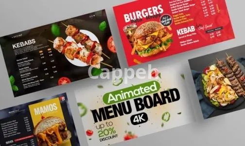 I will create appetizing restaurant animations for digital menus