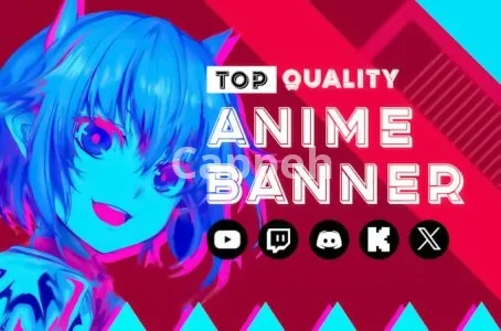 I will design unique anime banner for youtube, twitch, discord, kick