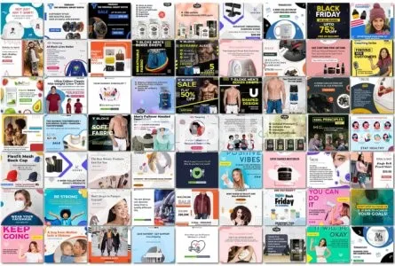 I will design 30 unique facebook and instagram posts banners ads in 24 hours