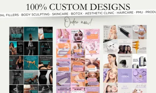 I will design 100 beauty and skincare social media posts