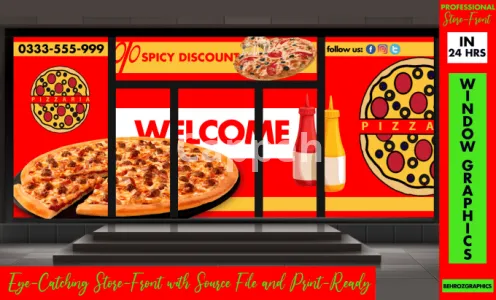I will design creative shopfront or storefront window graphics