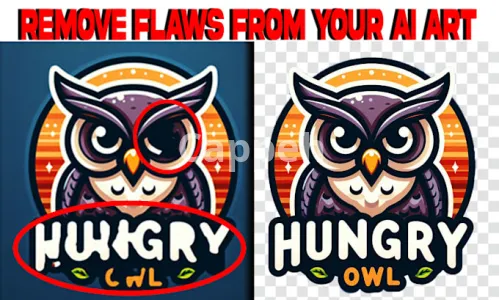 I will fix text and ai flaws , remove background and upscale to 300dpi