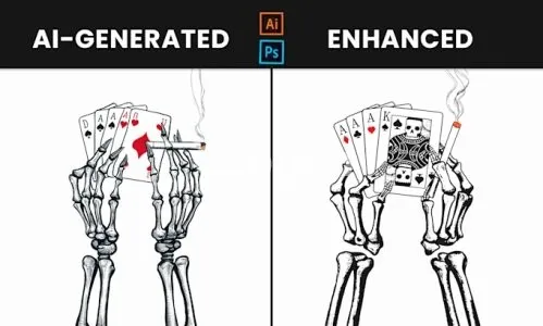 I will enhance ai images using photoshop and illustrator