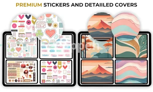 I will design responsive hyperlinked planner, setup etsy shop, digital products planner