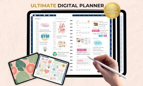 I will design responsive hyperlinked planner, setup etsy shop, digital products planner