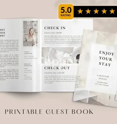 I will make you a customised welcome booklet, house manual, guidebook for airbnb