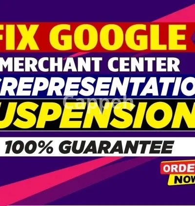 I will fix google merchant center misrepresentation and suspension issue