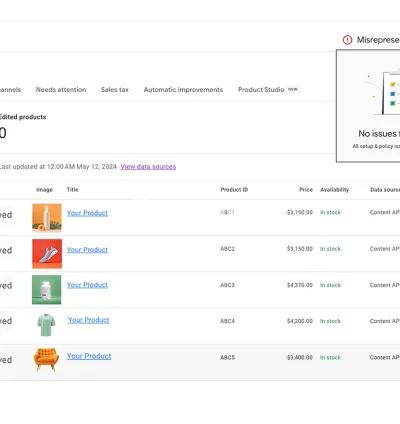 I will fixed your google merchant center feed and product error