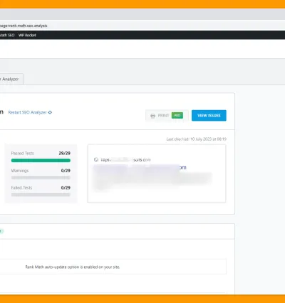 I will set up rank math SEO with 90 score