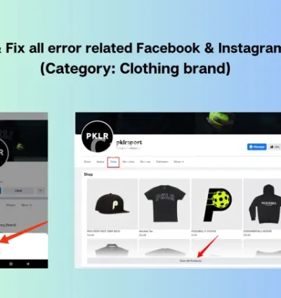 I will fix instagram shop, product tagging, domain issue, set up facebook shop