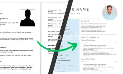 I will design your superyacht, cruise ship or chef, CV or resume