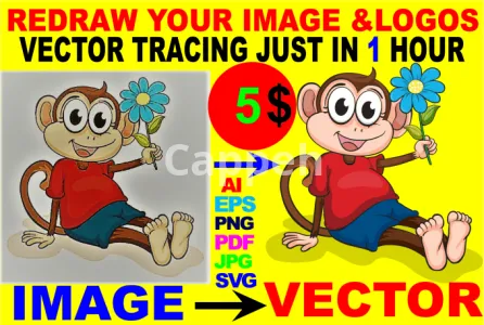 I will vector redraw convert logo to vector convert image to vector