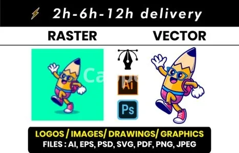 I will redraw, convert to vector trace logo, image to vector, dxf, vectorise, retrace
