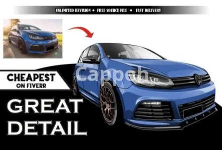 I will draw stunning vector illustration of your car or any vehicle