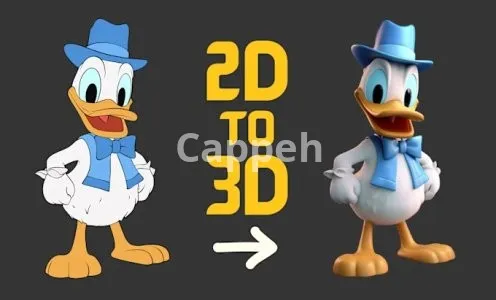 I will convert 2d cartoon character to 3d model 3d printing in blender