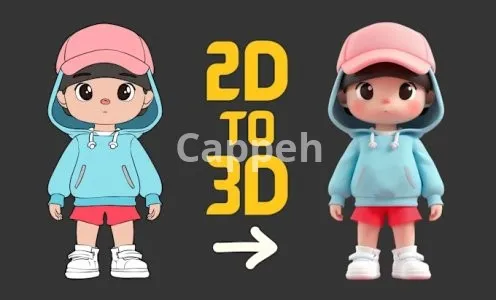 I will convert 2d cartoon character to 3d model 3d printing in blender