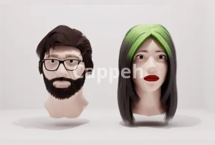 I will create 3d character and reference realistic hair design