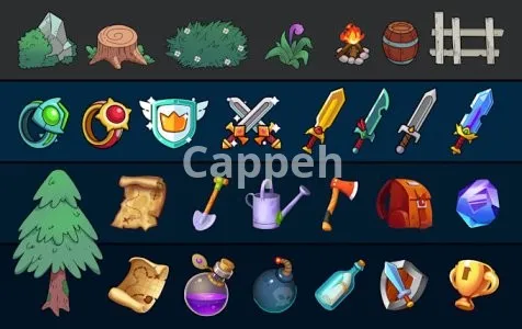 I will create props, items, icons in your project