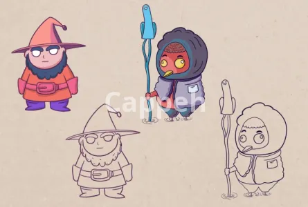 I will draw 2d game characters and game assets