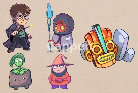 I will draw 2d game characters and game assets
