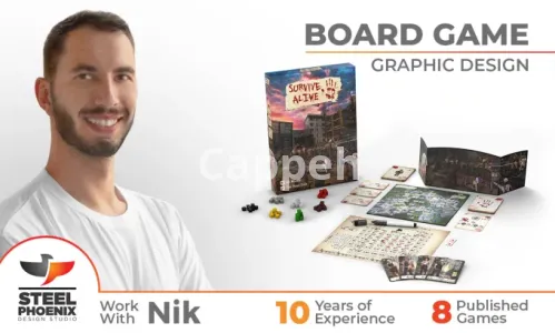 I will design a board game from top to bottom