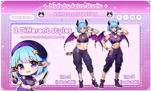 I will draw video game, manga or anime character design