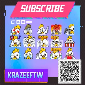 I will create snazzy twitch, kick emotes in 24 hours