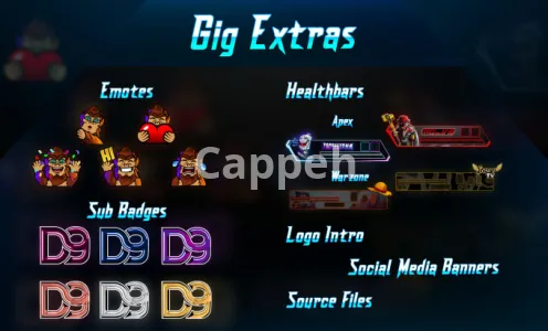 I will design twitch logo, stream animated overlay kick or twitch stream package panels