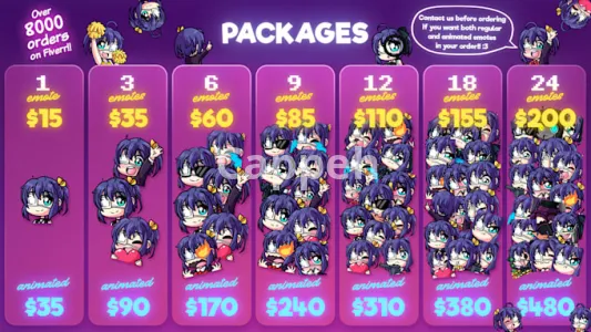 I will make amazing twitch emotes and sub badges in bulk for you