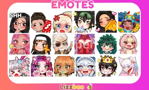 I will create express, high quality twitch emotes, discord emoji, kick, and sub badges