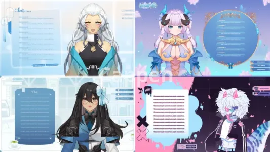 I will design cute vtuber stream overlays, screens, and panels