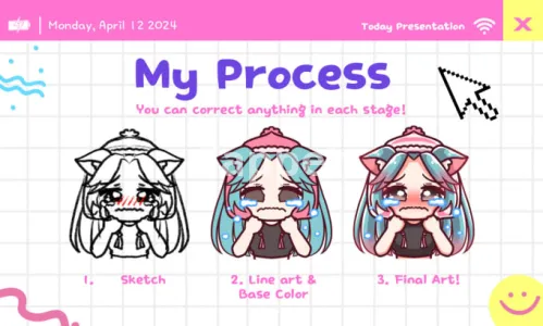 I will draw cute custom emotes and badges in anime style